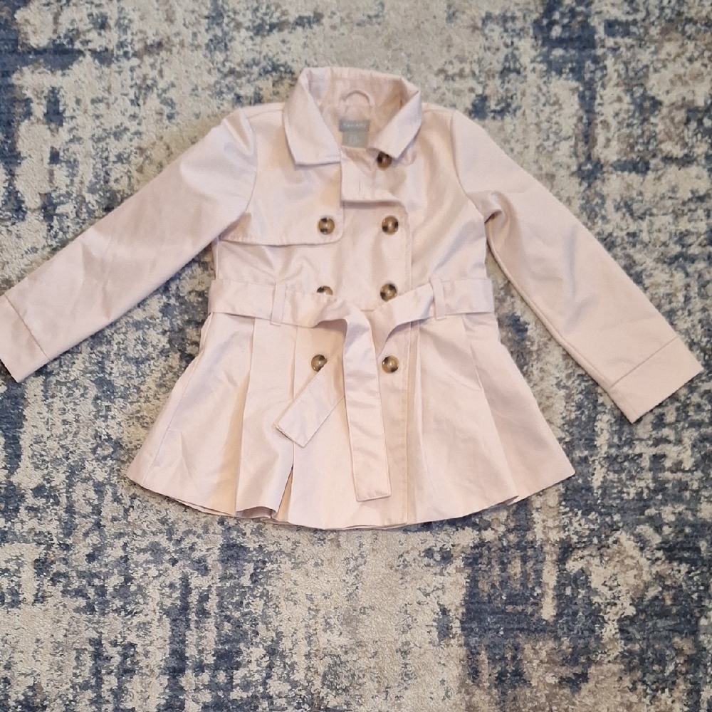 Tahari Girls' Blush Pink Trench Coat with Belt Size 4t